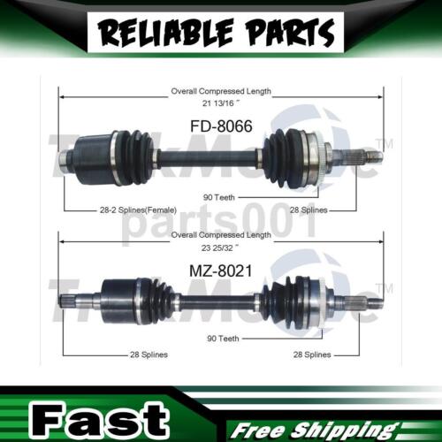 Front Left Right CV Drive Axle Shaft Fits 1988 Mazda 626 MX-6 - Picture 1 of 3