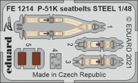 MW22 Eduard FE1214 P-51K Seatbelts Steel 1/48 Zoom Set For Eduard