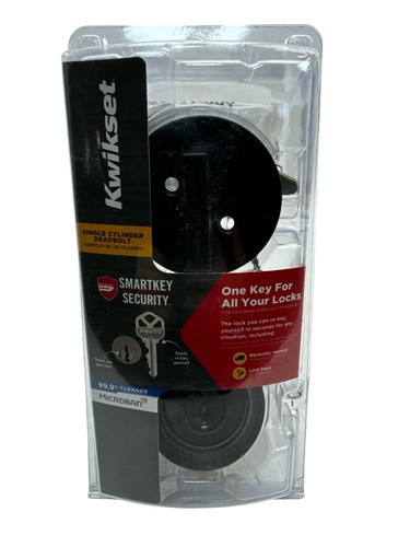 Kwikset Catenaccio Monocilindrico con SmartKey Nero Opaco 96600-761 Nuovo - Foto 6 di 6