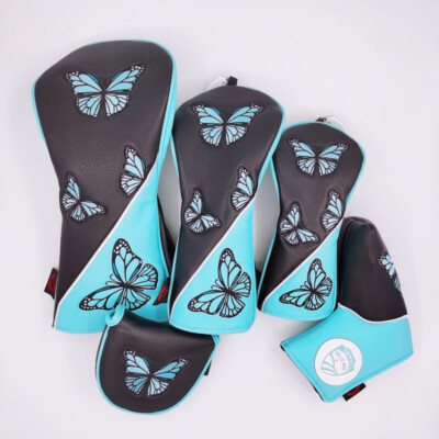 Funny Butterfly Golf Club Cover Driver FW Rescue Putter Mallet Blade Head Cover