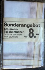 Taschentuch Taschent&uuml;cher Damen 10 St&uuml;ck BW ca. 28/28cm UNBENUTZT /P17.3/5