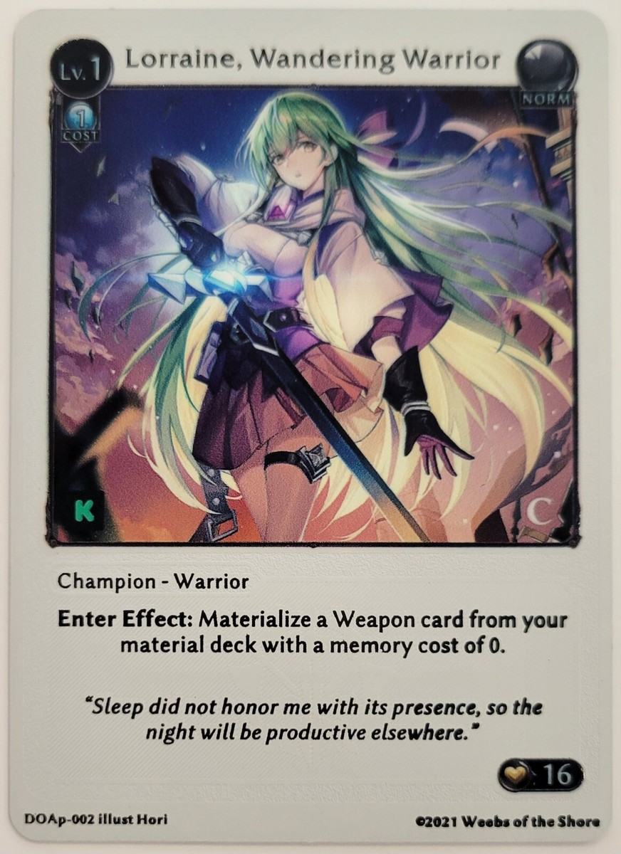 Lorraine, Wandering Warrior プロモFOIL Sample cards: Lorraine, Wandering Warrior | Silvie, Wrote a Blog