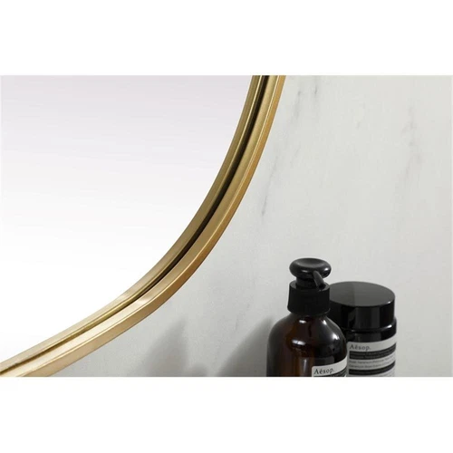 Elegant Decor Brynn 27x36" Oval Modern MDF Wood/Iron Mirror in Brass - Picture 8 of 11