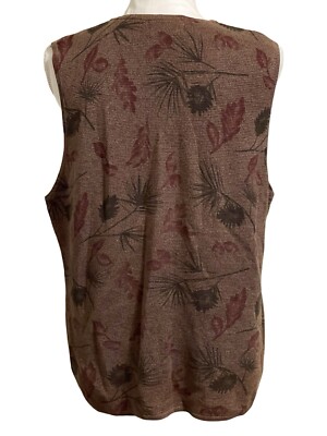 トップス woolrich vest talonzip WOOLRICH Multicolor Leaf Graphic Zip Front V Neck Vest Women's