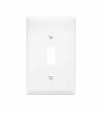 CIATA ONE GANG TOGGLE WALL PLATE, HIGH IMPACT RESISTANCE, WHITE