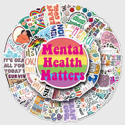 50 Stück Mental Health Matters Positives Denken Stimmungsschub Aufkleber Motivation