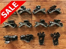 LOT OF 12 PACK LARGE WOMEN PLASTIC VINTAGE HAIR CLIPS CLAWS CLAMPS 3-1/4" RESALE