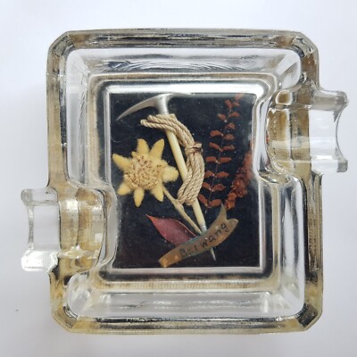 Alpen Alpen Klettern Bergsteigen Glas Aschenbecher Eis Berwang Österreich Vintage