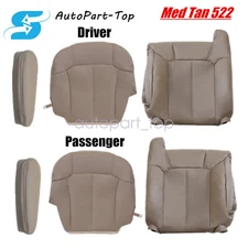 Driver & Passenger Seat Cover & Armrest Cover Med Tan For 1999-2002 GMC Sierra