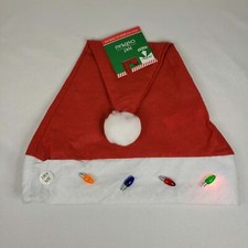 NEW Santa Hat W/Christmas Lights That Light Up FREE SHIPPING