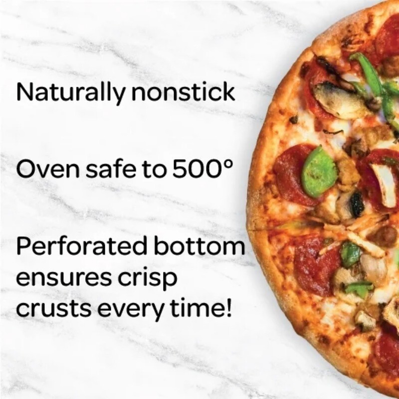 Nordic Ware Naturals 16" Aluminum Air Crisp Pizza Pan, Silver