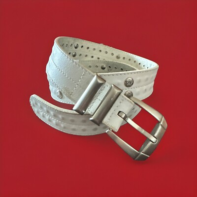 ヴィンテージ　versaceベルト 即日発送可 versace white leather belt | eBay