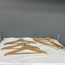 Lot 5 Vintage Wooden Clothes Hangers Suit Coat Slacks AZ