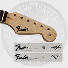 Fender 60's Strat Waterslide Guitar Neck Headstock Decals w/ CS Logo Set of 2 