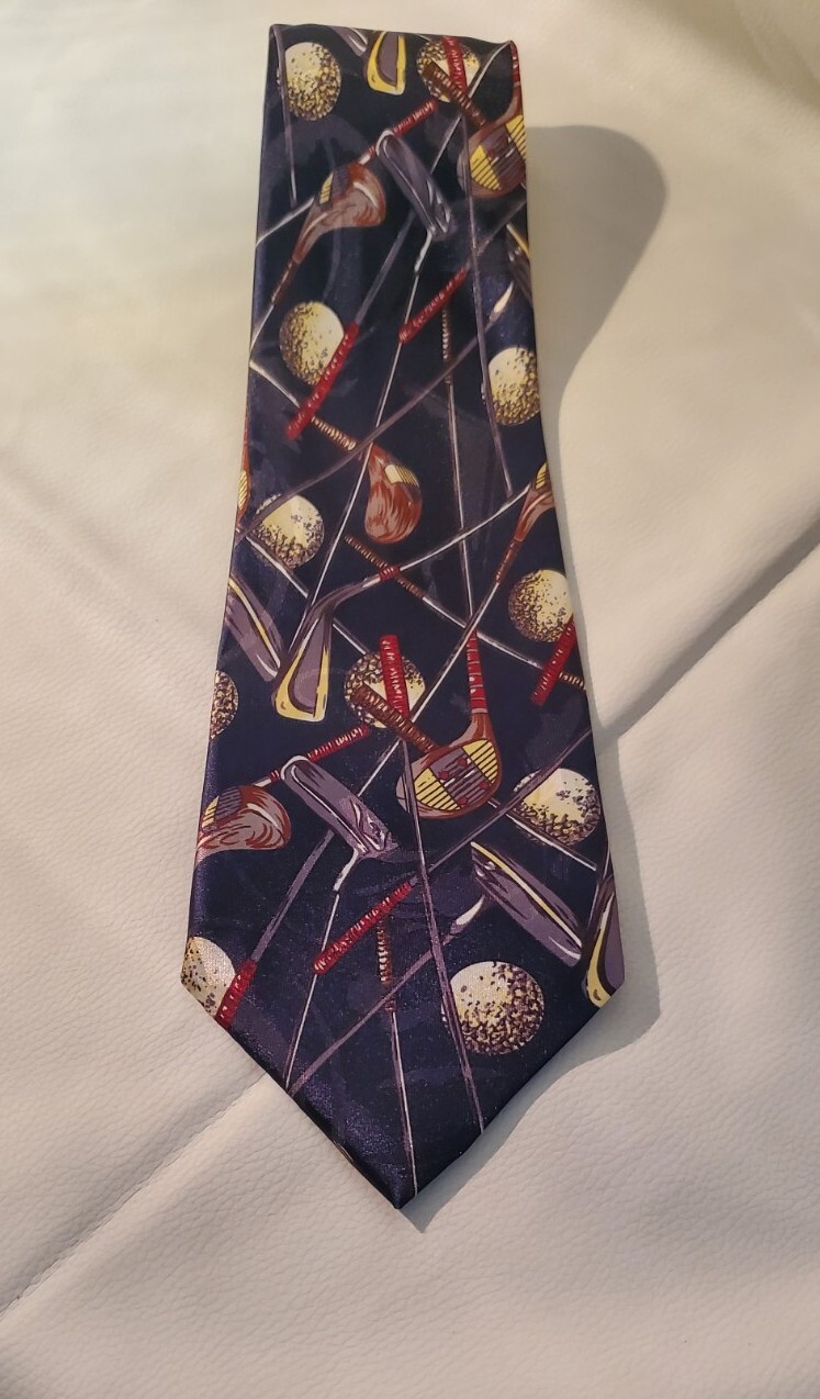 A. Rogers Men's Tie Golf Design Novelty Print Multicolor Necktie