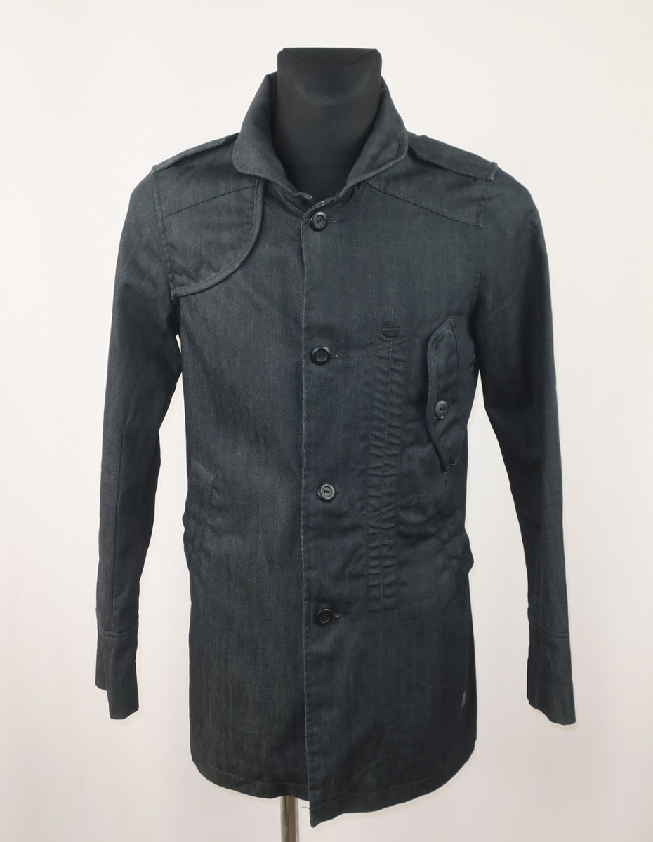 G-STAR RAW MENS JACKET DECOY GARBER DENIM TRENCH size S