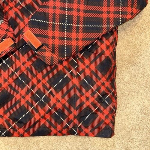 Columbia Titanium Omni Tech Winter Jacket Removable Hood Blk Red Wht Plaid 18/20 - Picture 24 of 24
