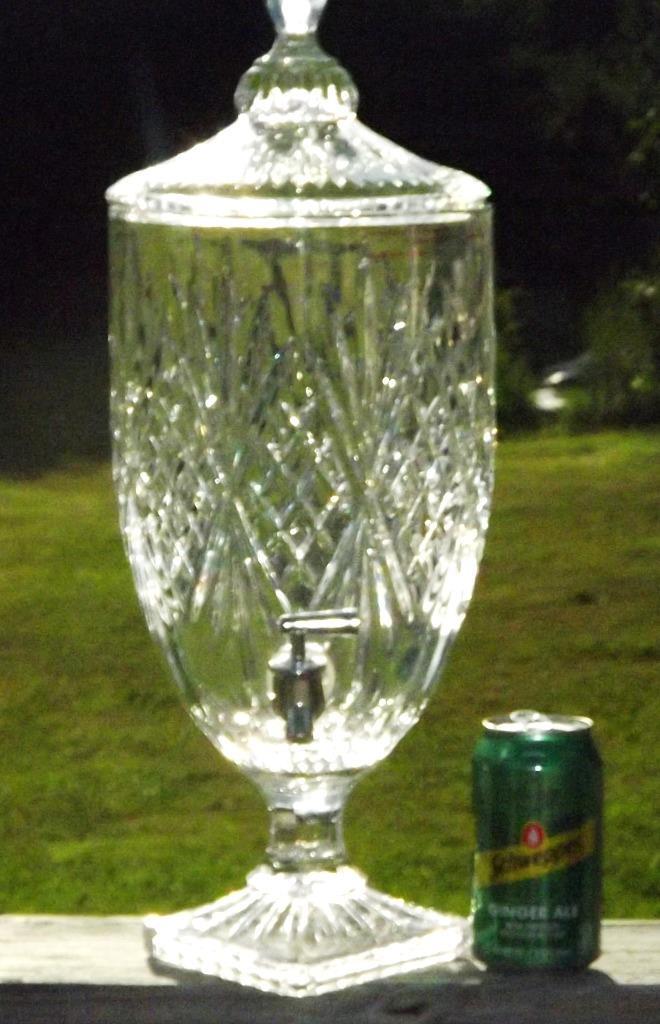 Godinger Shannon Dublin Cut Glass Crystal Pedestal Beverage Dispenser