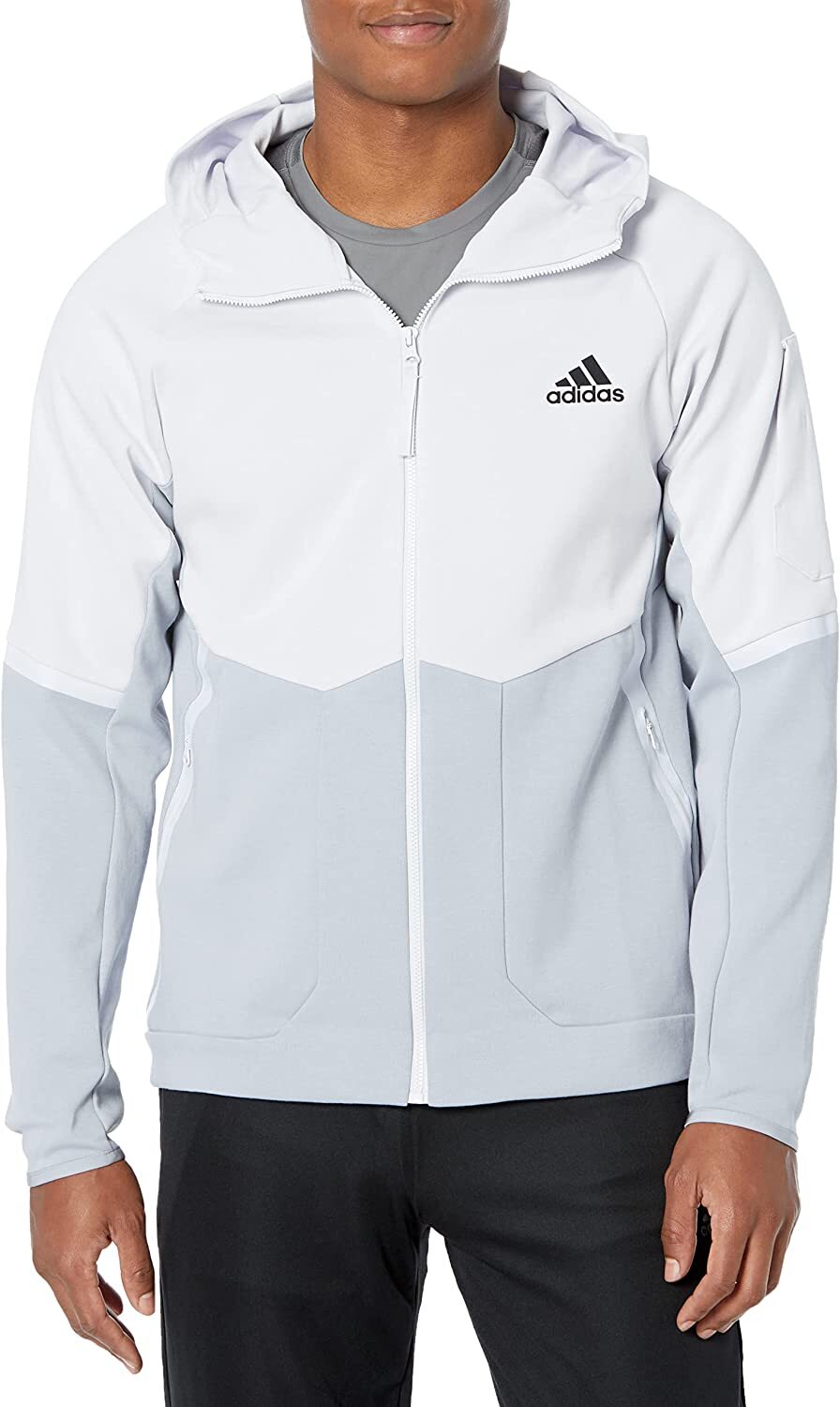 спортивная куртка adidas Mens Designed 4 Game Day на молнии, темно-серая