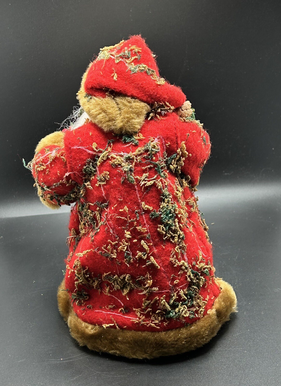 VINTAGE Primitive Father Christmas SANTA Woodland Natural Fabric Tree