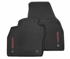 Original Skoda Kamiq Gummimatten Fußmatten Vorne+Hinten schwarz Schriftzug Rot