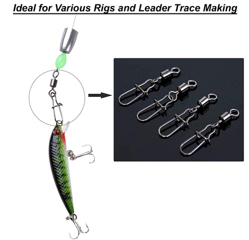 Fishing Swivels Snaps Kit Rolling Barrel Swivel Lure Connector Tackle Box 1#-10# - Picture 9 of 48