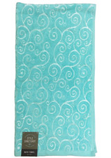 NEW STYLE SANCTUARY AQUA BLUE COTTON,VISCOSE SWIRL DESIGN BATH TOWEL 28" x 52"