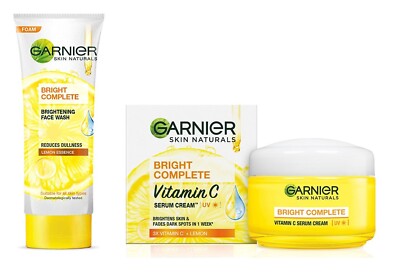 Garnier Skin Naturals Bright Complete Facewash 100g & Bright Complete Cream 45g