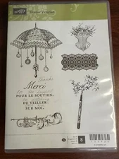 Stampin Up Cling Mount Stamp Set ~ Grenier Victorien French Umbrella Victorian