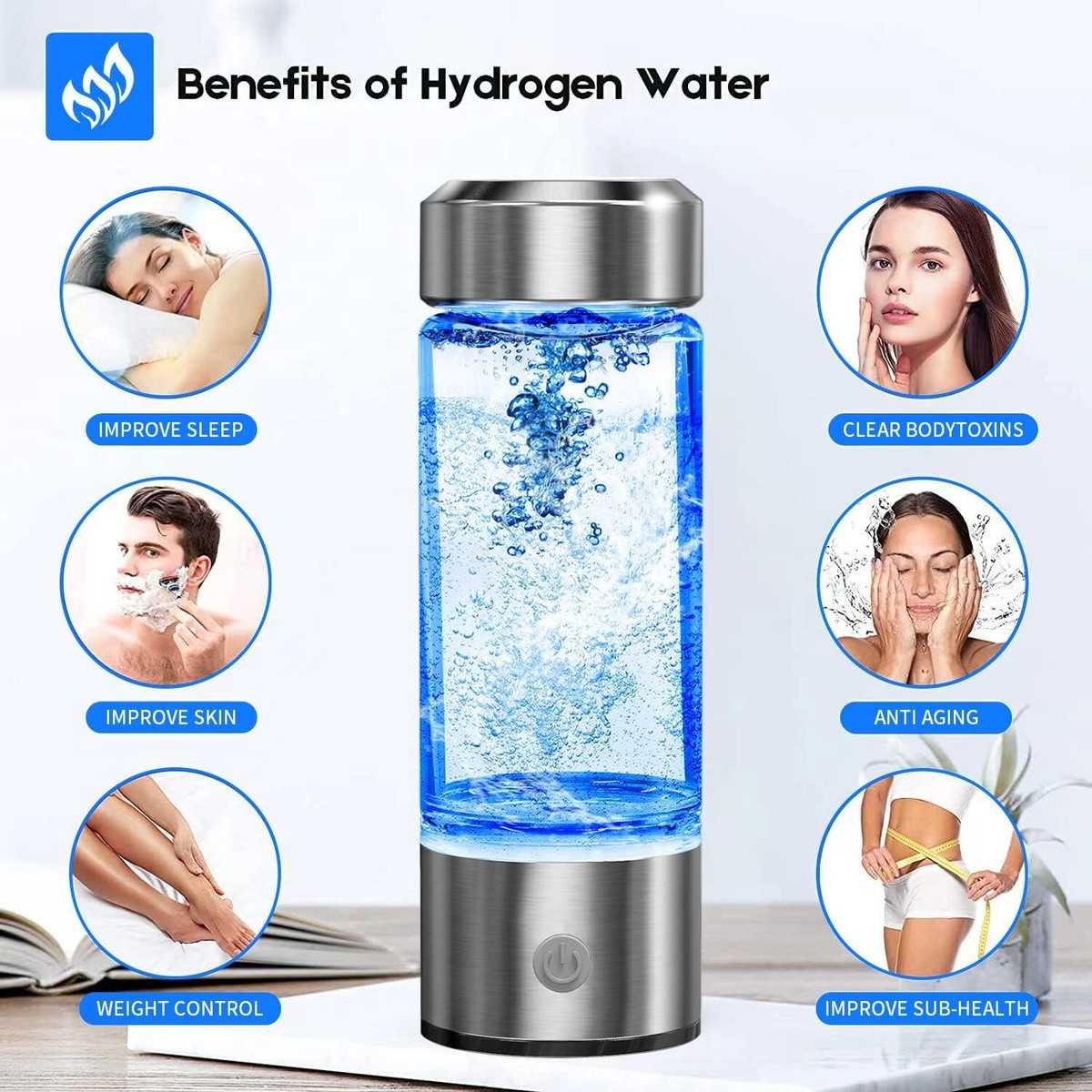 Hydrogen Water Bottle, Portable Hydrogen Water Ionizer, Hydrogen