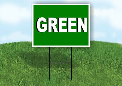 WORD GREEN SIGN Yard Sign with Stand LAWN SIGN