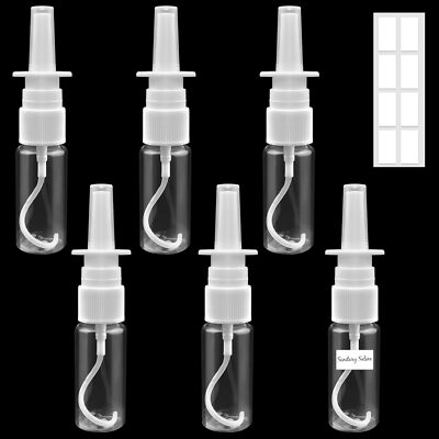6 Stück 20ml Nasen Sprühflaschen, Transparent Leer Nasenspray, Wiederverwendbar