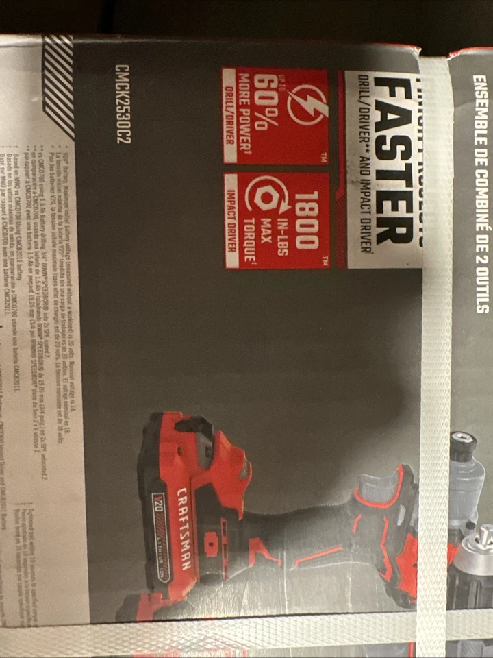 Craftsman V20 RP 20-Volt Max 2 Tool Power Tool Combo Kit CMCK253OC2 New In Box - Image 2 of 4