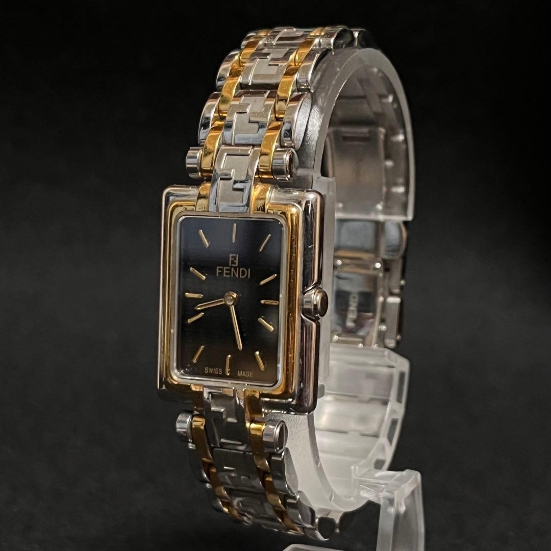 Fendi 720L Zucca Pattern Black Dial Women's Watch Quartz Used thumbnail 2