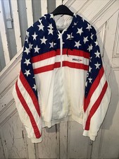 Vintage Speedo USA American Flag All Over Print Windbreaker Tracksuit Sz M NWT