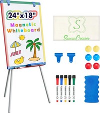 Dry Erase Board White Board for Kids 24x18 inch Art Easel for Kids