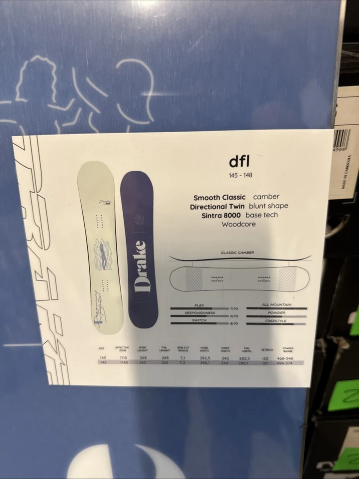 Snowboard Drake DFL para hombre talla 145 (9419) Foto 4 de 4