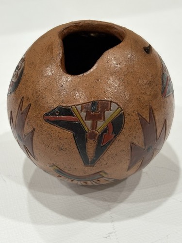 Navajo Seed Pot Nancy Chilly Native American Bear Folk Art Handcrafted Signed - Picture 15 of 15