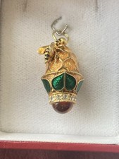 Mini Faberge-Inspired Enamel Egg Pendant With Bee / Easter / Beekeeper Gift