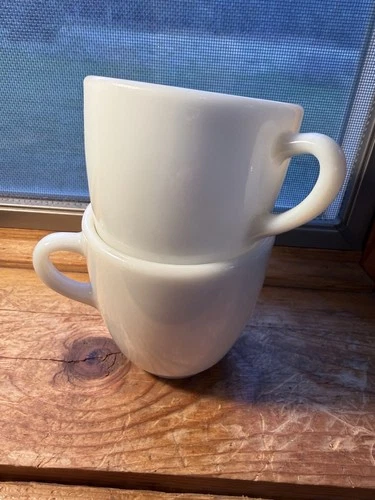 Vintage 1952 Corning  TM- Reg White Cups USA Set Of 2