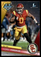 KOREY FOREMAN 2023 BOWMAN UNIVERSITY CHROME RC USC TROJANS #190 1ST BOWMAN