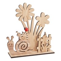 Vbs Holz Steckmotiv Schneckengarten 18X5X20 Cm Deko Basteln Gartenfigur