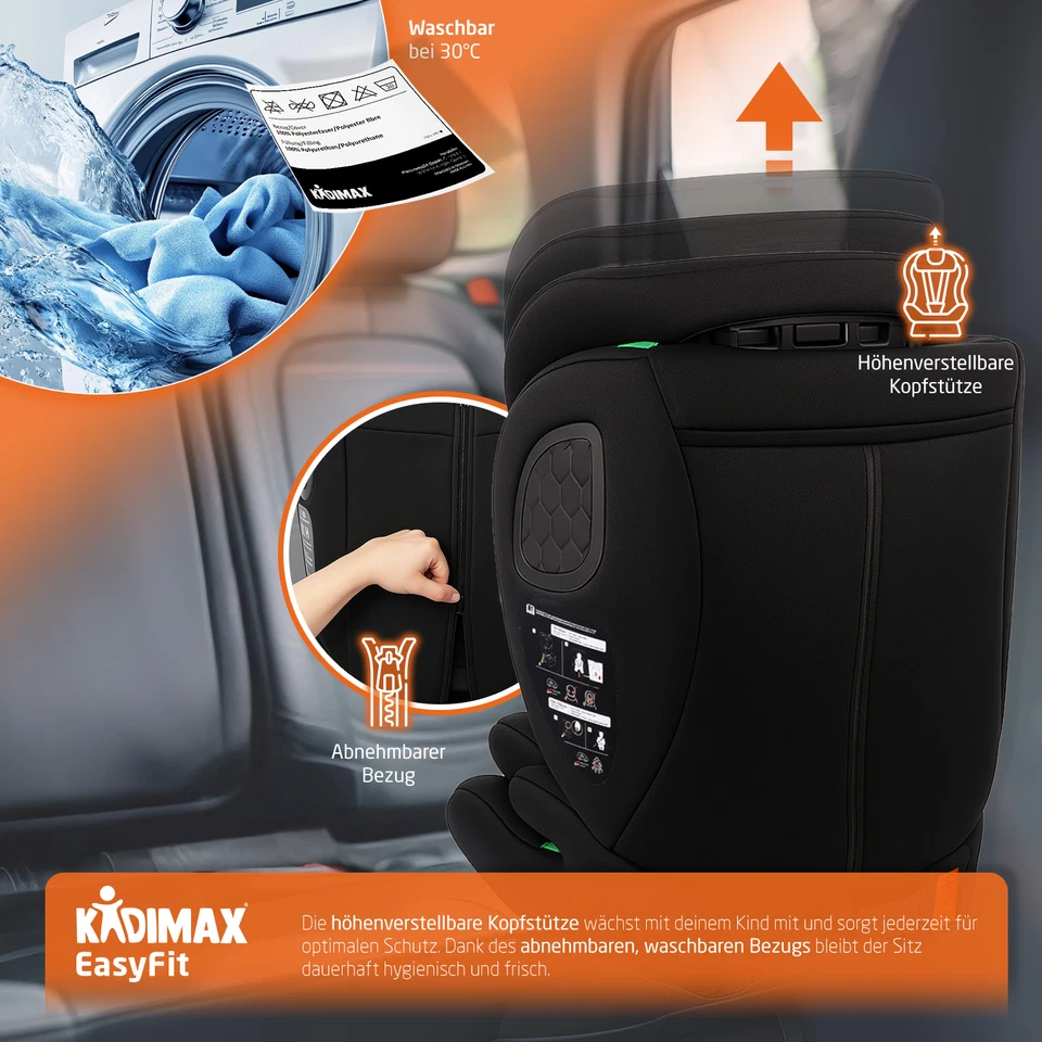Silla de coche Kidimax® EasyFit 9-36 kg ECE R129/03 ajustable sin Isofix - Imagen 3 de 4