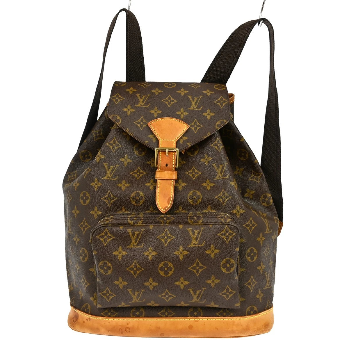 Louis Vuitton Coral and Tan Monogram Drawstring Backpack Louis Vuitton Montsouris Backpack Brown Canvas Monogram | eBay main image 3
