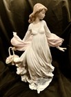 Lladro Porcelain #5898 Spring Splendor Figurine girl & basket of flowers In Box