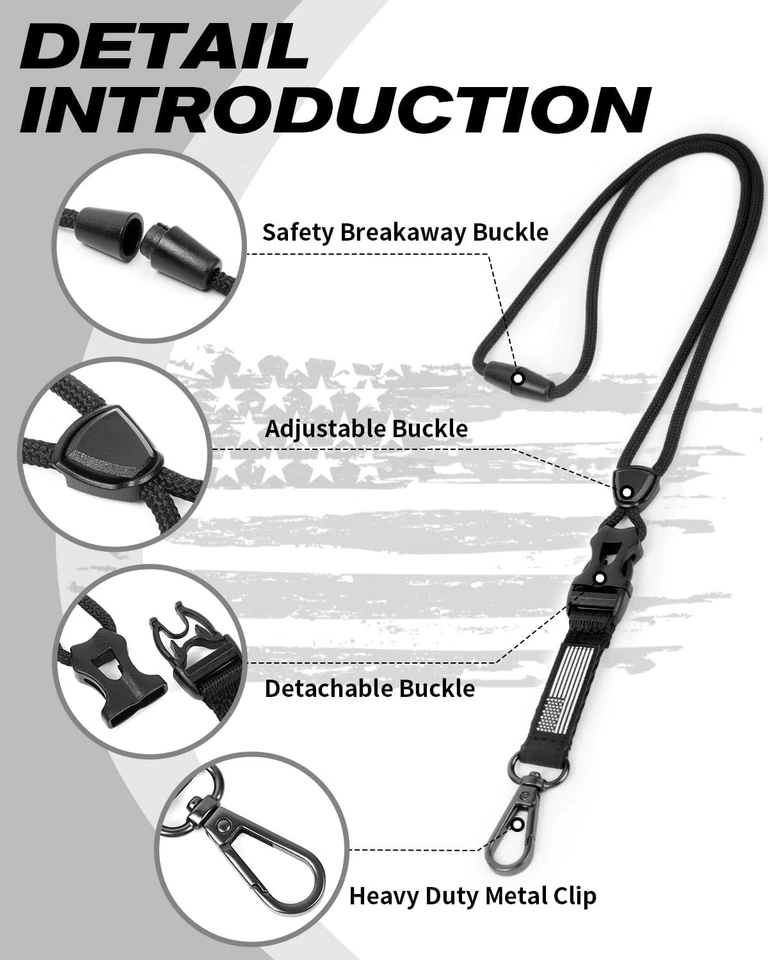 Portatarjetas de identificación de aluminio con cordón para trabajo negocio oficina ingeniero Foto 4 de 4