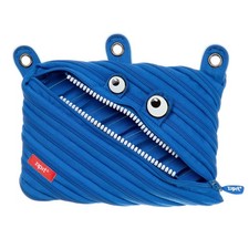 ZIPIT Monster Pencil Case for Kids, Cute 3Ring Binder Pouch for Boys ,Blue