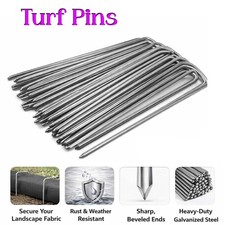 Galvanised Garden U Pins Staples for Artificial Grass Turf Weed Mesh Pegs