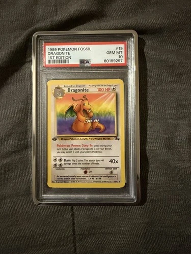 Pokémon Fossil 1st Edition Dragonite Non-Holo PSA 10