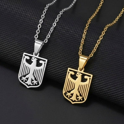 Deutschland Kette Adler Wappen Gold/Silber Farbig Bundesadler Halskette Anhänger